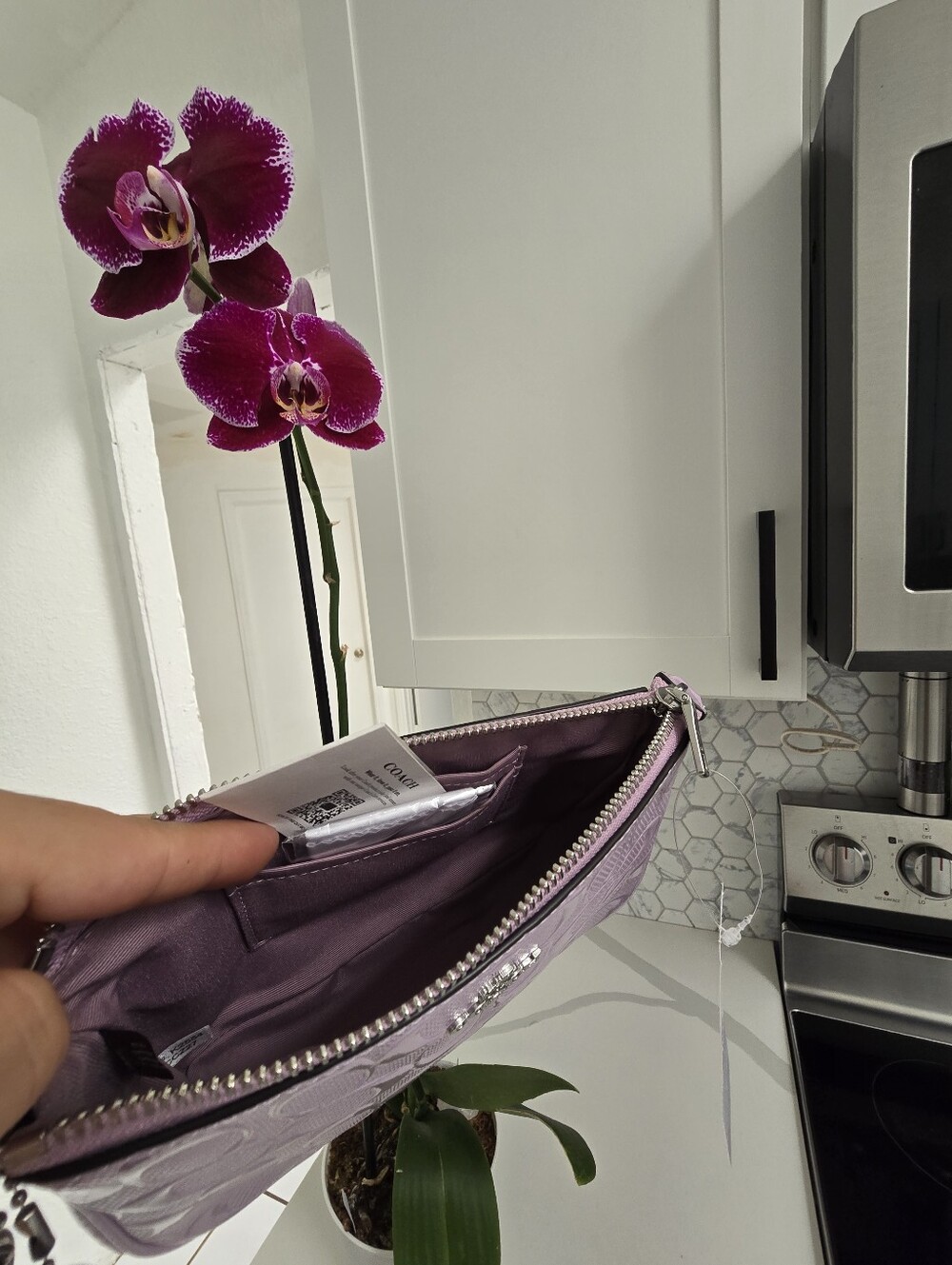 NWT Coach Nolita 19 Siver/violet - Picture 8 of 16